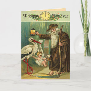 Cartes Pour Fêtes Annuelles Salutations du Nouvel An vintage