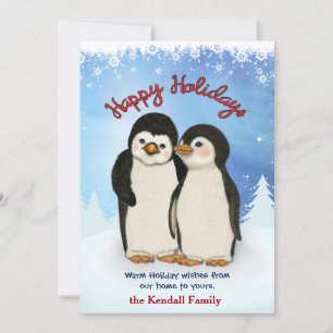 Cartes Pour Fêtes Annuelles Salutations hivernales de Penguin