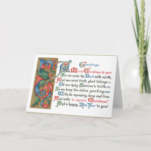 Cartes Pour Fêtes Annuelles Salutations médiévales de Noël de défilement