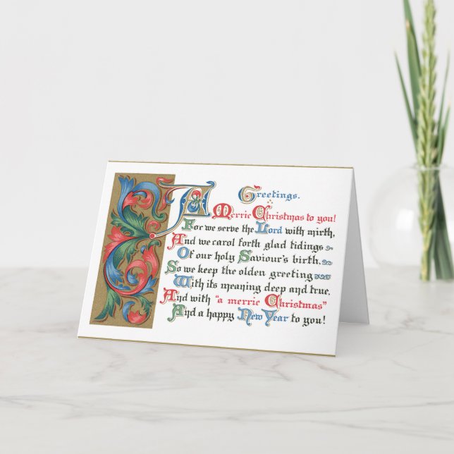 Cartes Pour Fêtes Annuelles Salutations médiévales de Noël de défilement (Devant)