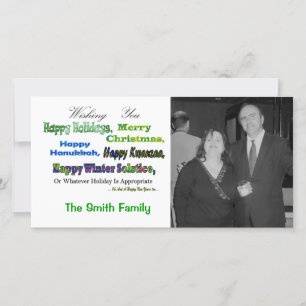 Cartes Pour Fêtes Annuelles Salutations multi vertes de vacances