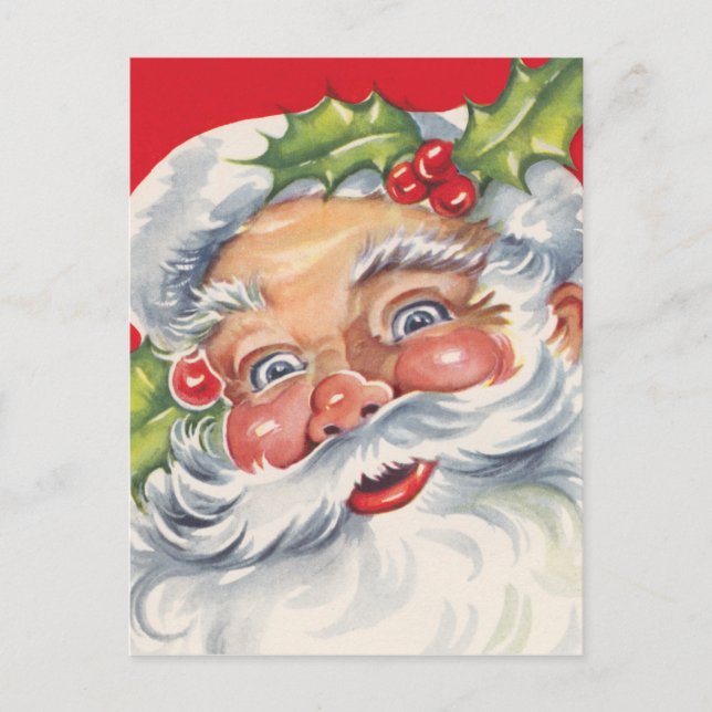 Cartes Pour Fêtes Annuelles Salutations Père Noël vintage (Devant)