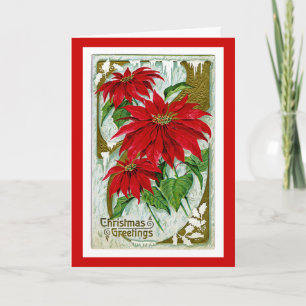 Cartes Pour Fêtes Annuelles Salutations Pointsettia de Noël