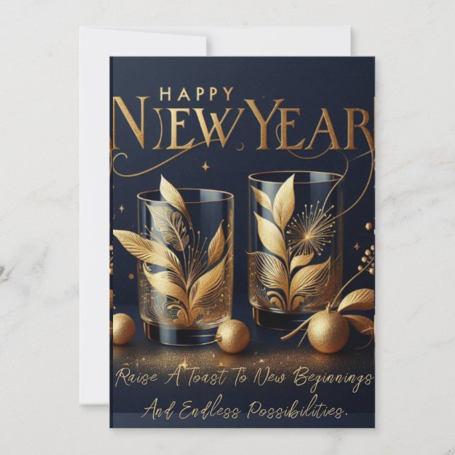 Cartes Pour Fêtes Annuelles Salutations pour le Nouvel An ! (Devant)