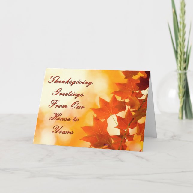 Cartes Pour Fêtes Annuelles Salutations pour Thanksgiving (Devant)
