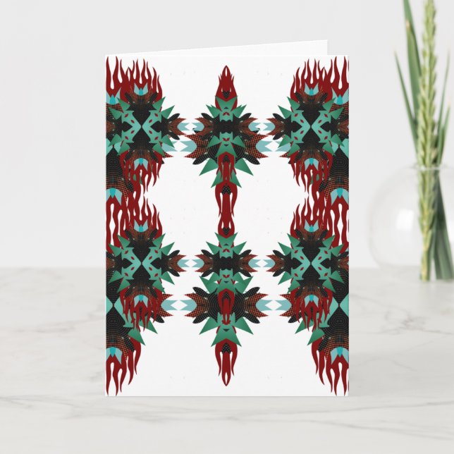 CARTES POUR FÊTES ANNUELLES SALUTATIONS PSYCHÉDÉLIQUES (Devant)