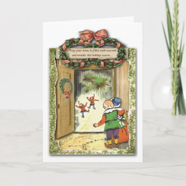 Cartes Pour Fêtes Annuelles Salutations savoureuses Feu chaud de Noël (Devant)