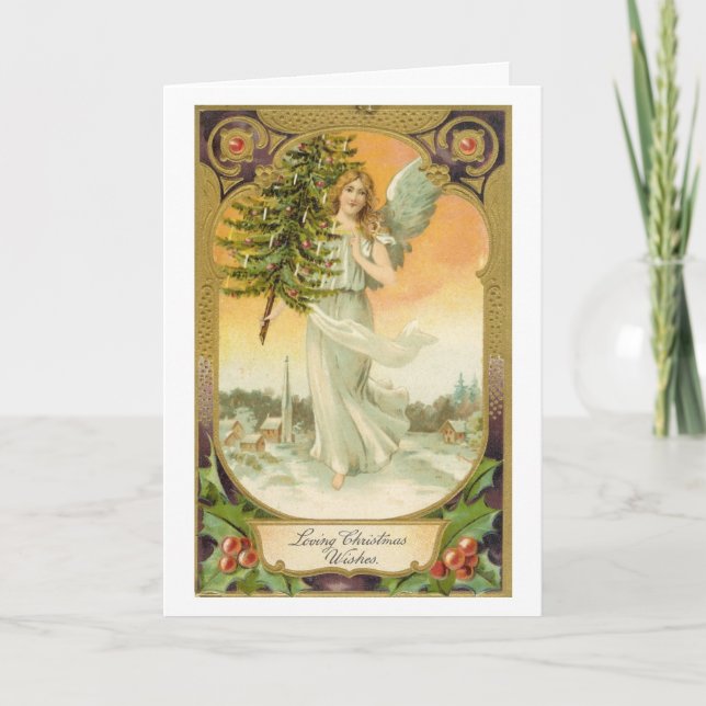 Cartes Pour Fêtes Annuelles Salutations victoriennes de Noël (Devant)