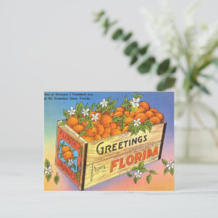Cartes Pour Fêtes Annuelles Salutations vintages de Florida Citrus Fruit
