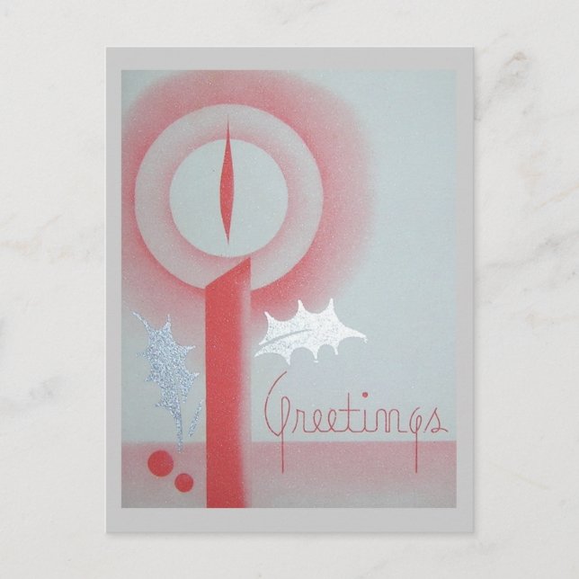 Cartes Pour Fêtes Annuelles Salutations vintages de Noël (Devant)