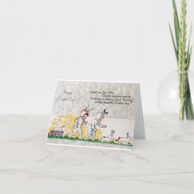 Cartes Pour Fêtes Annuelles Salutations vintages de Pâques (Devant)