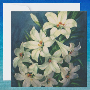 Cartes Pour Fêtes Annuelles Salutations vintages de Pâques, Fleurs Lily