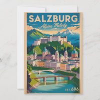 Salzbourg Autriche Rétro Ciel Ville Voyage