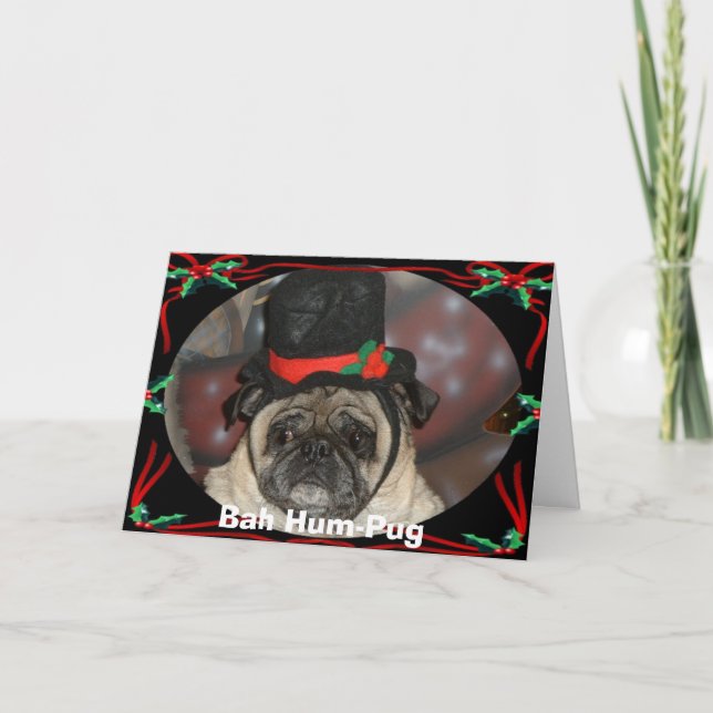 Cartes Pour Fêtes Annuelles Sam xmas, Bah Hum-Pug (Devant)