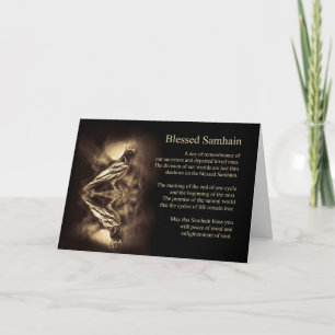 Cartes Pour Fêtes Annuelles Samhain avec corbeau corbeau et lune Mystique