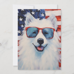 Cartes Pour Fêtes Annuelles Samoyed 4 juillet fête de l'indépendance
