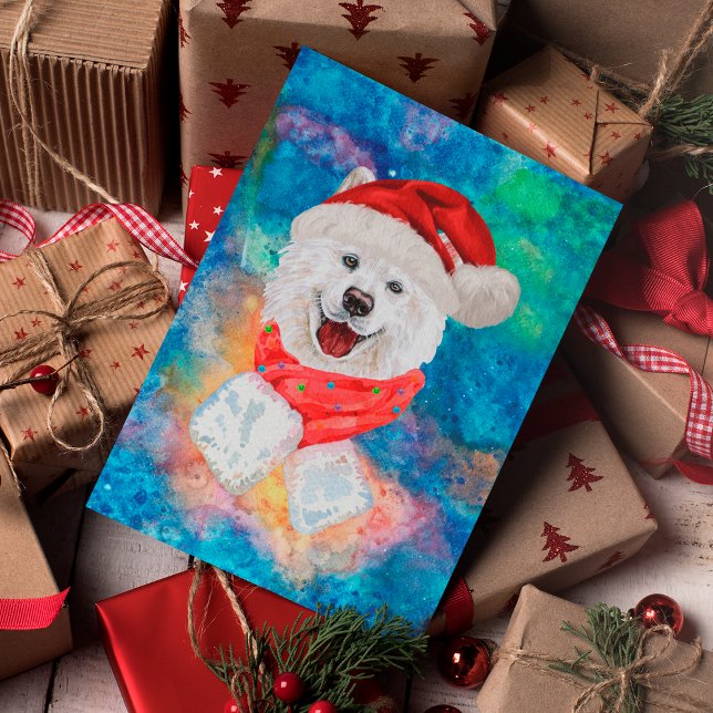Cartes Pour Fêtes Annuelles Samoyed Breed Dog Christmas (Créateur téléchargé)