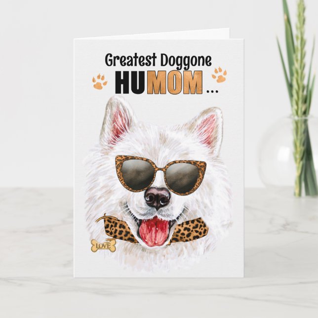 Cartes Pour Fêtes Annuelles Samoyed Dog Greatest HuMOM Mother's Day (Devant)