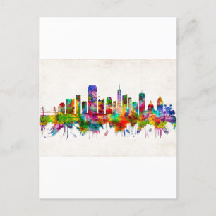 Cartes Pour Fêtes Annuelles San Francisco California Skyline