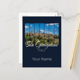 Cartes Pour Fêtes Annuelles San Gimignano Toscane Italie Vinatge Vue panoramiq