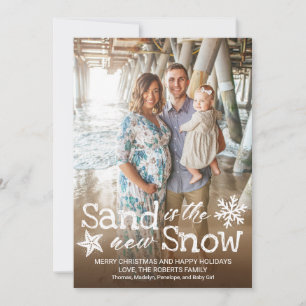 Cartes Pour Fêtes Annuelles Sand is the New Snow Beach Christmas