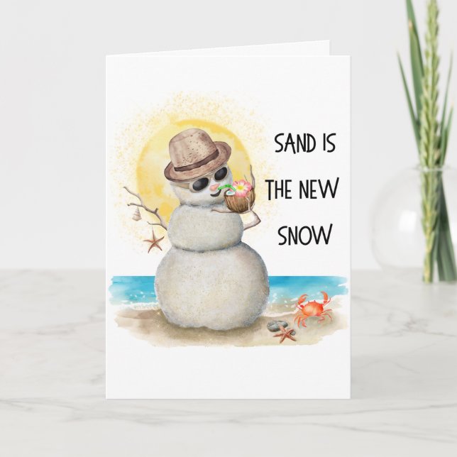 Cartes Pour Fêtes Annuelles Sandman Tropical Beach Noël (Devant)