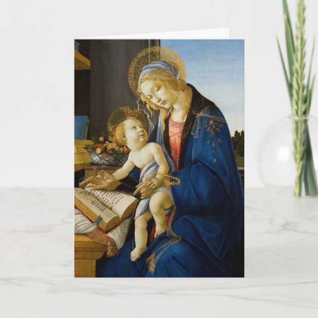 Cartes Pour Fêtes Annuelles Sandro Botticelli Madonna du livre Enfant Jésus (Devant)