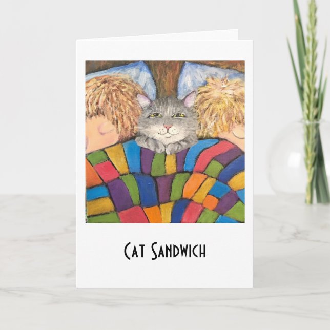 Cartes Pour Fêtes Annuelles Sandwich à chat (Devant)