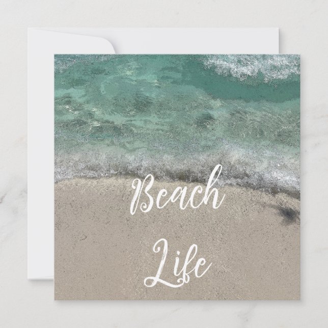 Cartes Pour Fêtes Annuelles Sandy Beach Life Floride Turquoise Blue Artsy Abst (Devant)