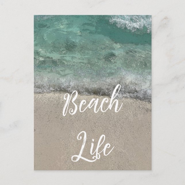 Cartes Pour Fêtes Annuelles Sandy Beach Life Turquoise Bleu tendance Artsy Abs (Devant)