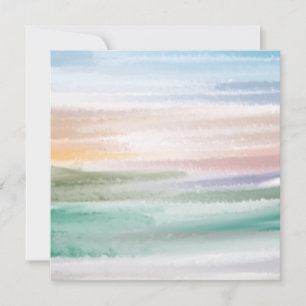 Cartes Pour Fêtes Annuelles Sandy Beach Ocean Waves Coucher de soleil Couleur