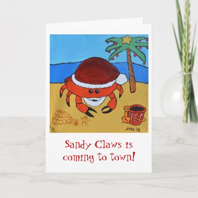 Cartes Pour Fêtes Annuelles Sandy Claws par Joel Anderson (Devant)