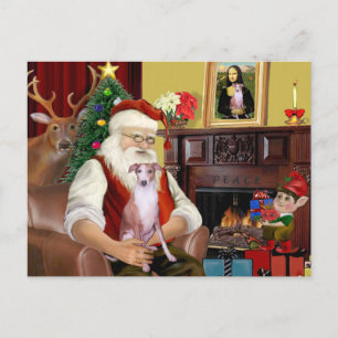 Cartes Pour Fêtes Annuelles Santa à la maison - Whippet 7 - Santa