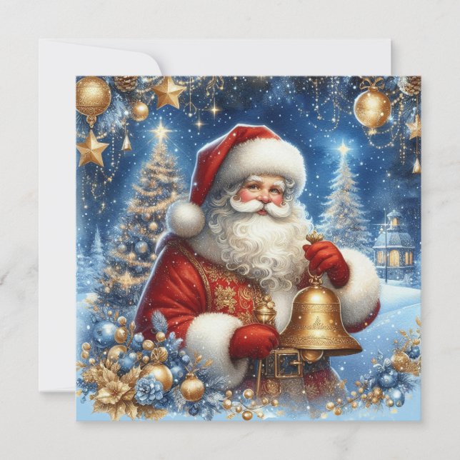Cartes Pour Fêtes Annuelles Santa and Christmas tree beautiful customisable (Devant)