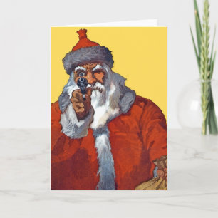 Cartes Pour Fêtes Annuelles Santa : Armée et Ready