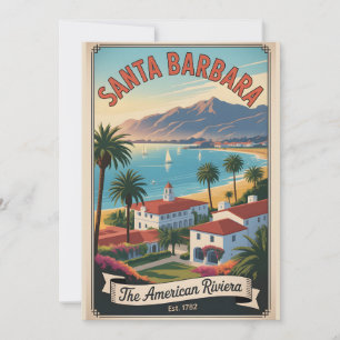 Cartes Pour Fêtes Annuelles Santa Barbara Californie Vintage Voyage Rétro