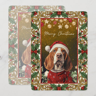 Cartes Pour Fêtes Annuelles Santa Basset Hound Noël