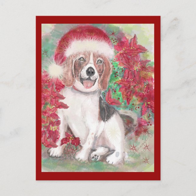 Cartes Pour Fêtes Annuelles Santa Beagle Christmas card (Devant)