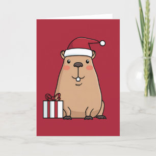 Cartes Pour Fêtes Annuelles Santa Capybara Vacances Amusantes
