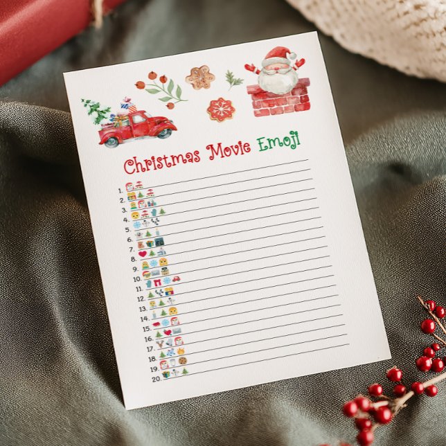 Cartes Pour Fêtes Annuelles Santa Christmas Movie Emoji Game (Christmas Party Games)
