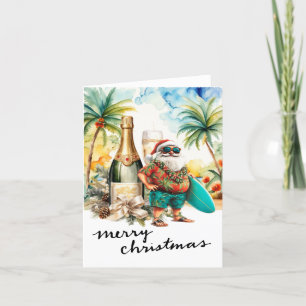 Cartes Pour Fêtes Annuelles SANTA CLAUS à Hawaii Beach pour Noël