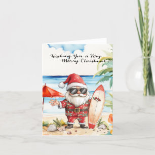 Cartes Pour Fêtes Annuelles SANTA CLAUS à Hawaii Beach pour Noël
