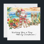 Cartes Pour Fêtes Annuelles SANTA CLAUS à Hawaii Beach pour Noël<br><div class="desc">Envoyez des voeux de vacances chaleureux avec une touche de charme tropical ! Cette carte de voeux festive présente Santa Claus se détendre sur une belle plage hawaiienne, , Père Noël apporte une touche unique à vos voeux de Noël. À l’intérieur, vous trouverez un message joyeux qui souhaite à vos...</div>