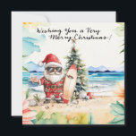 Cartes Pour Fêtes Annuelles SANTA CLAUS à Hawaii Beach pour Noël<br><div class="desc">Envoyez des voeux de vacances chaleureux avec une touche de charme tropical ! Cette carte de voeux festive présente Santa Claus se détendre sur une belle plage hawaiienne, , Père Noël apporte une touche unique à vos voeux de Noël. À l’intérieur, vous trouverez un message joyeux qui souhaite à vos...</div>
