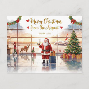 Cartes Pour Fêtes Annuelles Santa Claus à l'aéroport