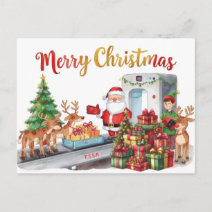 Cartes Pour Fêtes Annuelles Santa Claus à l'aéroport