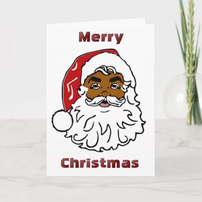 CARTES POUR FÊTES ANNUELLES SANTA CLAUS AFRICAIN AMÉRICAIN SOUHAITE (Devant)