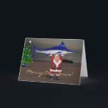Cartes Pour Fêtes Annuelles Santa Claus attrape un marlin bleu<br><div class="desc">quelle prise - bien joué,  père noël</div>
