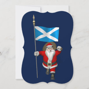 Cartes Pour Fêtes Annuelles Santa Claus Avec L'Enseigne De L'Ecosse