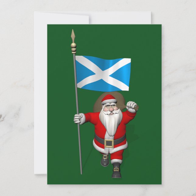 Cartes Pour Fêtes Annuelles Santa Claus Avec L'Enseigne De L'Ecosse (Devant)